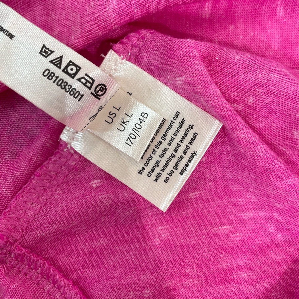 Free People Movement Top Size L Long Sleeve Bright Pink NWOT - Picture 8 of 9